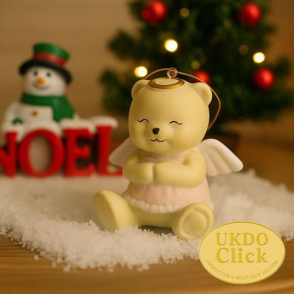 Set 3 Bear Angel Ornaments Christmas Figurines Pastel Colors Tree Decor - Picture 9 of 11